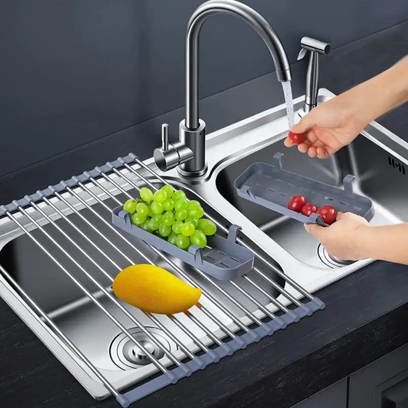 1PC Stainless Steel Folding Telescopic Drain Rack Water Filter Sink Shelf Curtain Kitchen Tool | Дом и сад