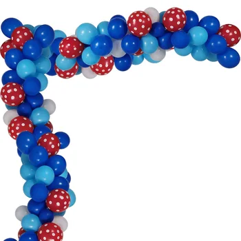 

100 PCS Latex Helium Balloons Red Polka Dots Dark Blue Light Blue White for Kids Birthday Party Decorations.