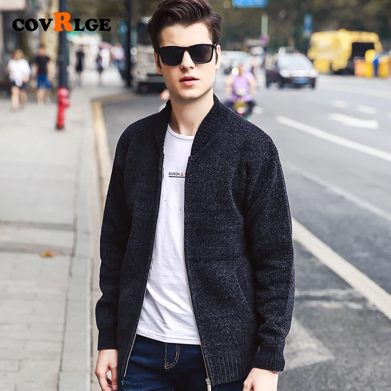 New Casual Winter Solid Color Cardigan Sweater Coat Baseball Collar Plus Velvet Thick Sweater Youth Men Warm Sweater Coat MWK010 New Casual Winter Solid Color Cardigan Sweater Coat Baseball Collar Plus Velvet Thick Sweater Youth Men Warm Sweater Coat MWK010