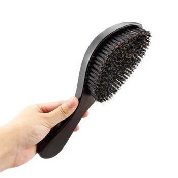 

1Pc Beech Wood Handle Anti static Hair Brush Comb Styling Tools Bristle Wave Brush Hair Combs Hair Beard Comb Large Curved G0327