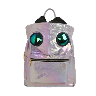 Лазерный женский кожаный рюкзак, сумки, солнцезащитные очки, шляпа, сумки на плечо для девочек-подростков, путешествия, готический, парный рюкзак унисекс - Цвет: Purple 33x26x13cm