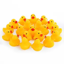 Canards en caoutchouc couinants pour enfants, 10 pièces/lot, jeu amusant dans la salle de bain, jouets pour nouveau nés, garçons et filles 