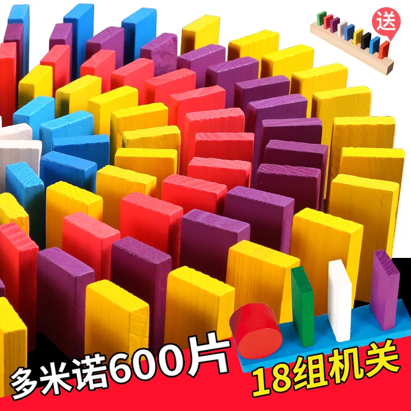 

Place of Origin Supply of Goods Hot Selling Domino Building Blocks Children Adult Wooden Educational Domino Toys 600 Hot Sales