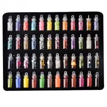 48 цветов Маникюр блесток красочный яркий блеск пигмент ногтей порошок