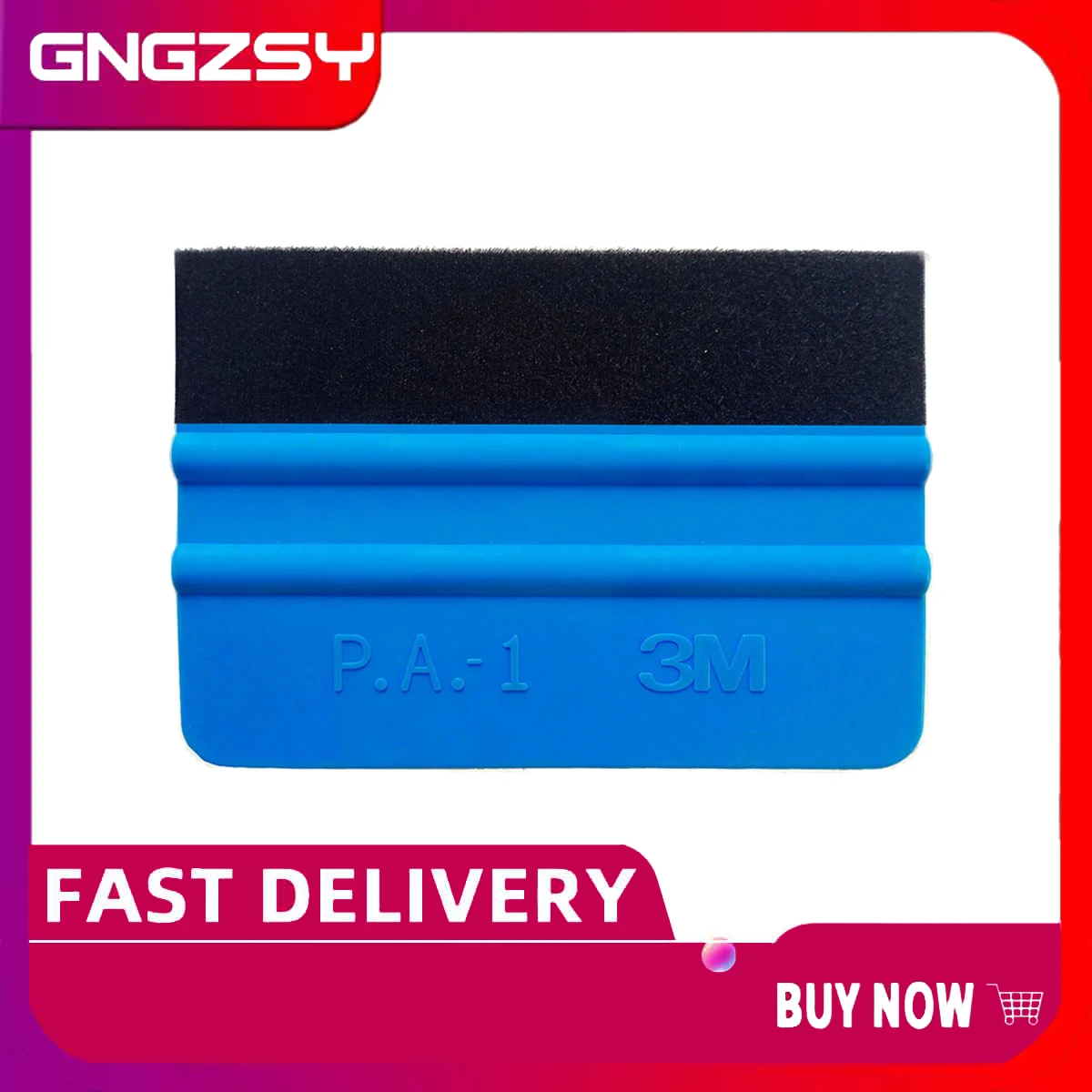 3M Felt Squeegee Auto Window Wrapping Scraper With Cloth PP Blue Car