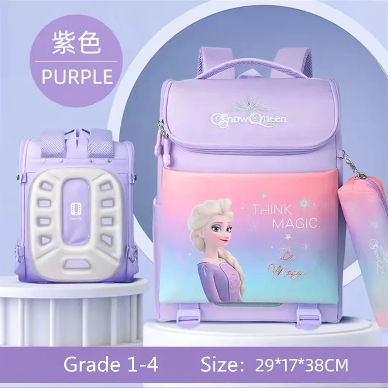 2022 Disney Frozen School Bags For Girls Elsa Anna Primary Student Shoulder Orthopedic Backpack Large Capacity Grade 1-4 Mochila