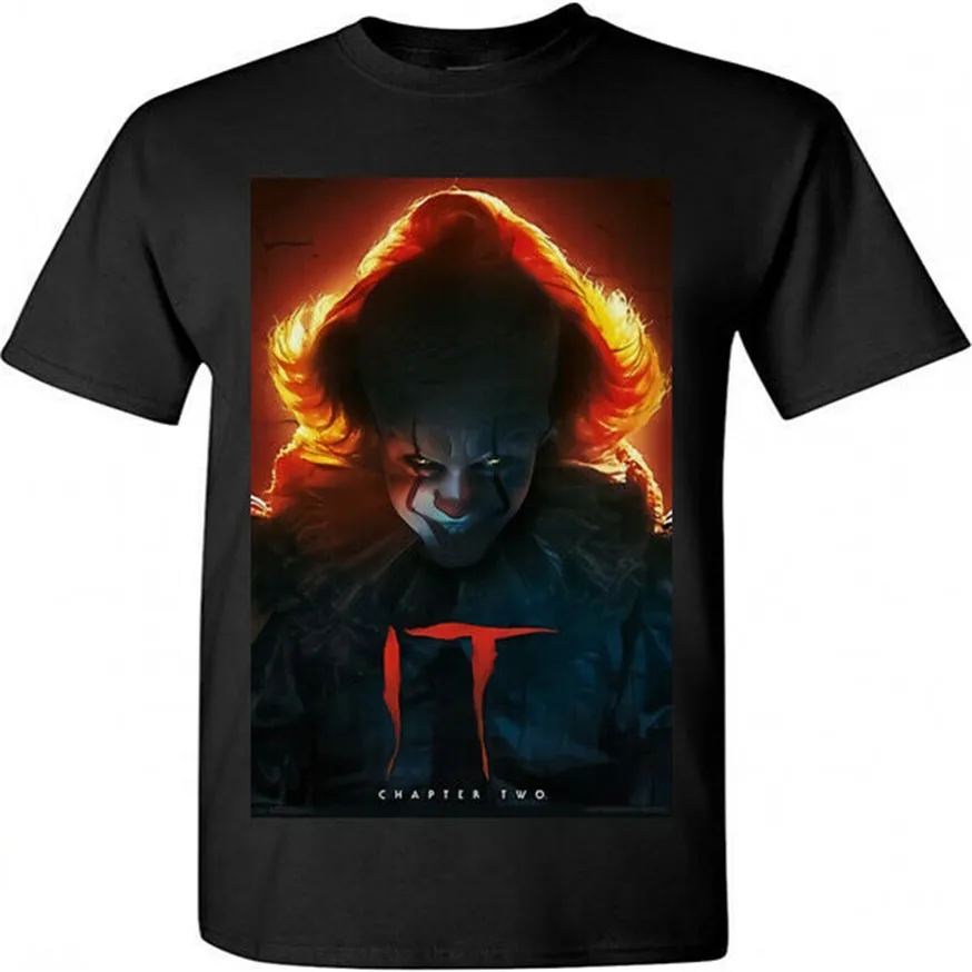 

It Chapter Two Pennywise Smiling Horror Poster Movie Black T Shirt Size S - 2Xl Gym Tee Shirt