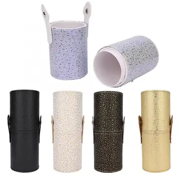 

Portable PU Leather Makeup Brush Cup Holder Travel Cosmetic Container Tool Pen Holder Makeup Brush Holder Dust-proof Brush
