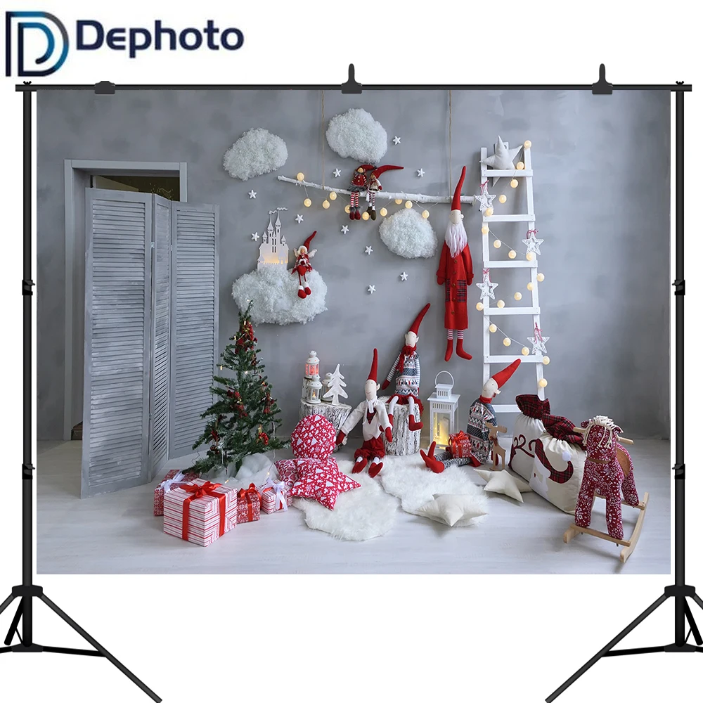 Dephoto Рождественский фон дерево домашняя игрушка кукла шар Новорожденный ребенок