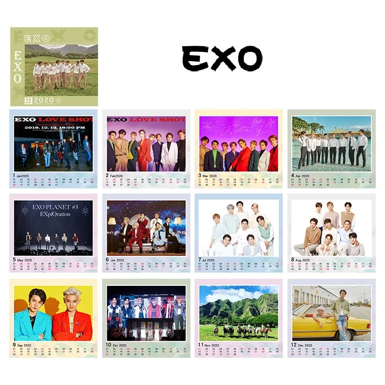 [MYKPOP]~ Новинка~ EXO календарь креативная настольная бумага, Фото Календарь, коллекция фанатов KPOP SA19110901