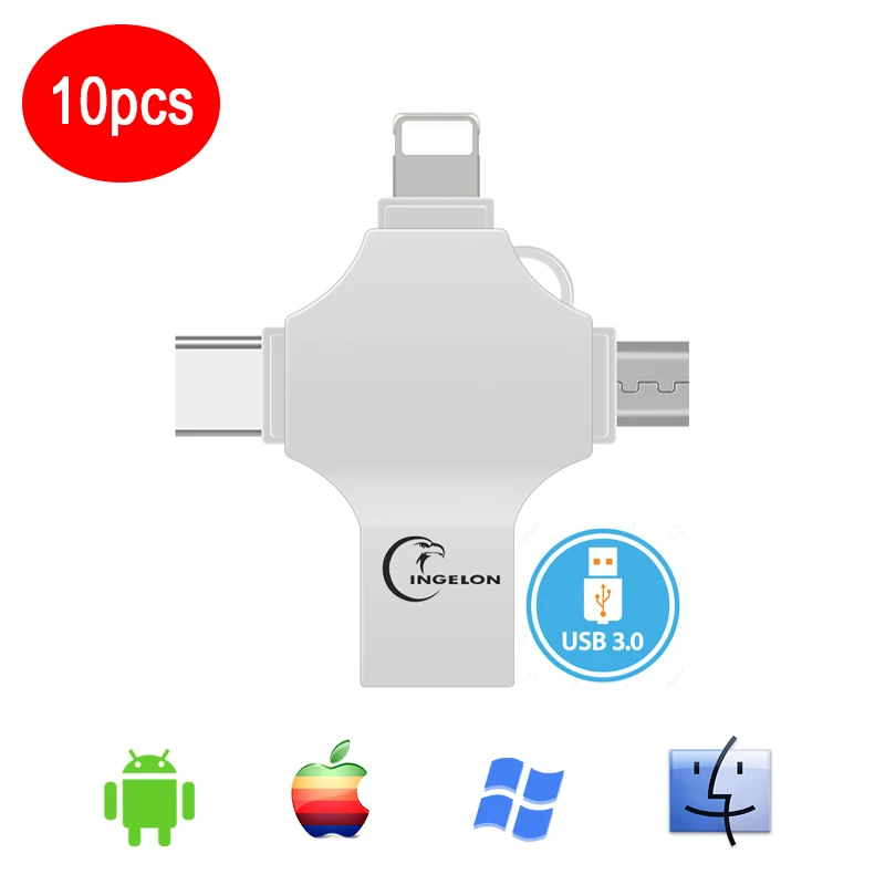 10 шт./партия USB флеш накопитель для iphone 256gb16gb32gb Cle USB3.0 64 Гб 128 ГБ OTG флешка бесплатная