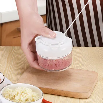 

Pull String Garlic Chopper Crusher Press Manual Food Cutter Processor