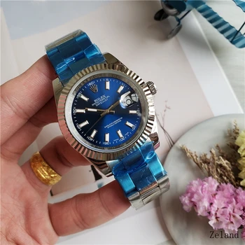

2020 New Rolex- Oyster Perpetual Stainless Steel With Calendar Simple mechanical Watch women and Men's Casual Watches Gift 39