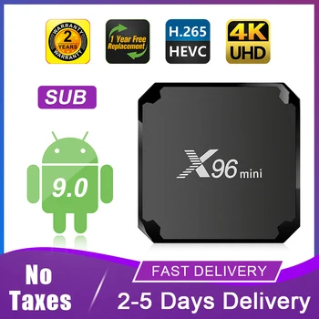 

TV Box Android 9.0 X96 MINI S905W SUB Smart TV Box 1+8G 2+16G 2.4G WiFi Super Fast Ship From France X96mini Android smart 4K Box