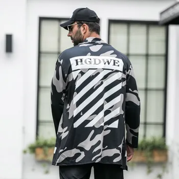

Plus size men's cardigan plus fat increase casual windbreaker loose jacket camouflage robe cape