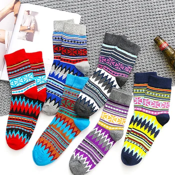 

Ethnic Men's Socks Colorful Cotton Long Crew Socks Man Autumn Winter Happy Socks Warm Calcetines Mujer