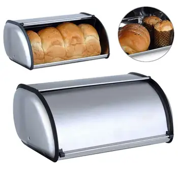 

1Pc Small Storage Box Container Stainless Steel Bread Box Versatile Kitchen Storage Organizer Case Heat Insulated Box Incubator