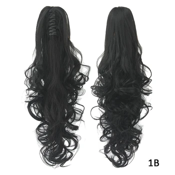 Soowee Straight Long Clip In Hair Extensions Blonde Black Little Pony Tail High Temperature Fiber Synthetic Hair Claw Ponytails 4