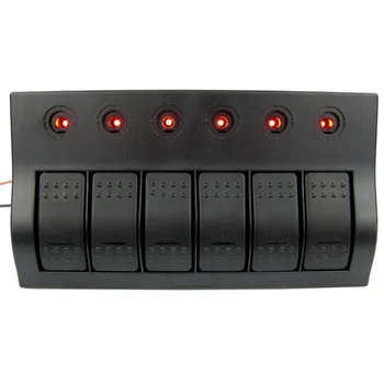

Boat Switch Panel Rocker Circuit Breakers Pre-wired Replacement 6 Gang