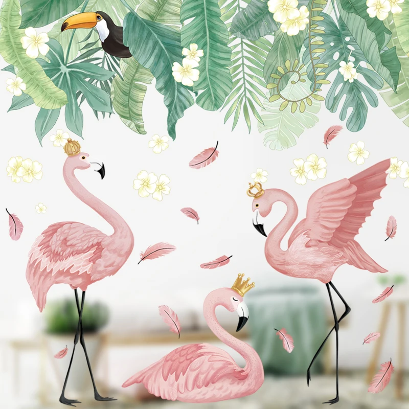 Flamingo Queen Wall Stickers Home Decor Living Room Bedroom Kids Girls Room Nursery Decoration Art Murals Baseboard Vinyl Decals