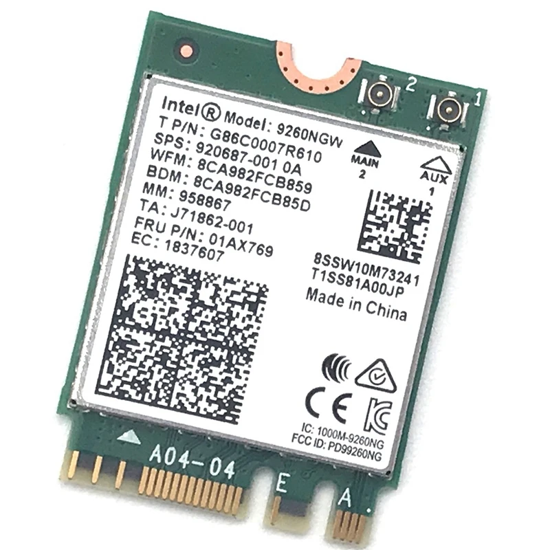 FFYY-двухдиапазонный Intel 9260 9260NGW 802.11Ac 1730 Мбит/с WiFi+ Bluetooth 5,0+ 6Dbi M.2 IPEX MHF4 U. Fl RP-SMA Wifi антенна