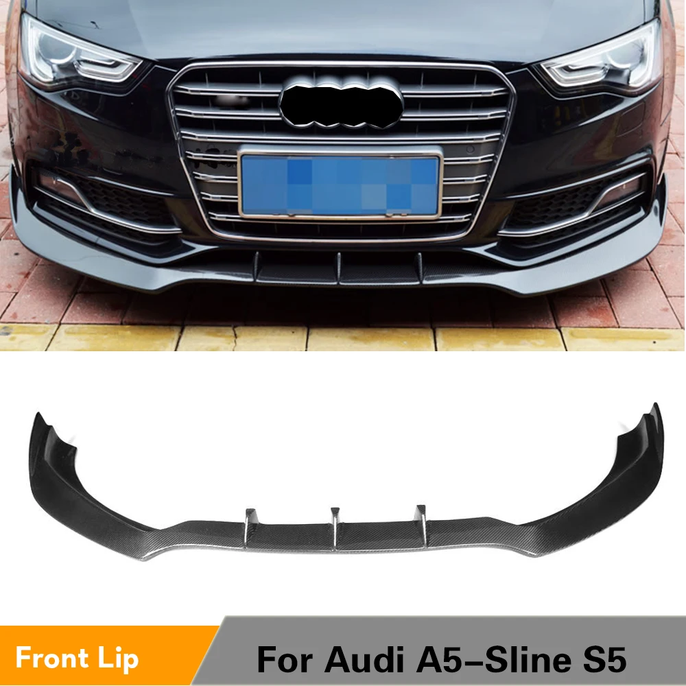 Передний бампер спойлер для губ Audi S5 A5 Sline Бампер Facelift 2012 2016 углеродное