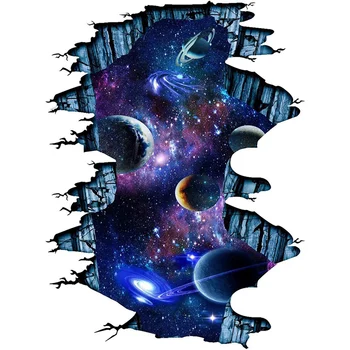 

Galaxy Wall Sticker,Outer Space Removable Floor Decals, Art ic 3D Milky Way Home Decor Kids Children Bedroom