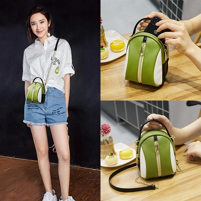 

Leather Mobile phone pouch shoulder bag for women Chain shell Key Small coin holder Shoulder bag Messenger Mini Bag