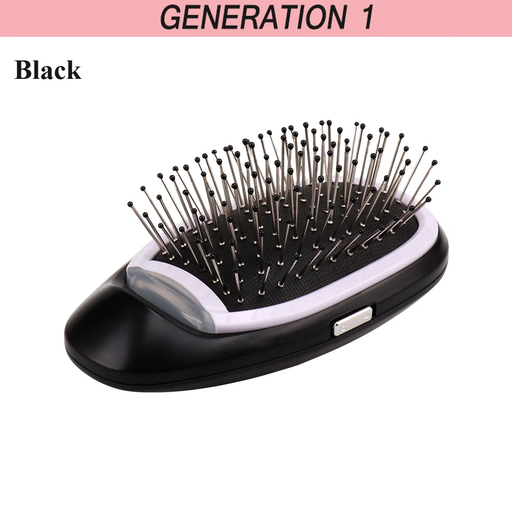 Generation 1 Black Ионная электрическая щетка для волос, портативная Волшебная расческа для волос, отрицательные ионы, расческа для моделирования волос, расческа для укладки, не более, гребни для волос - Цвет: Generation 1 Black