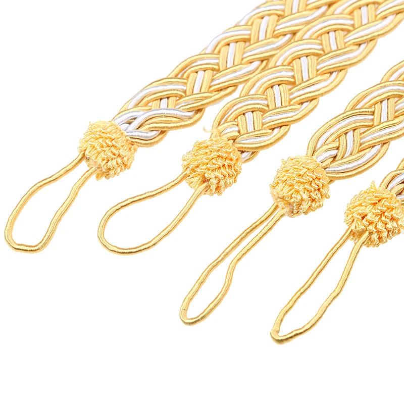 WHISM Handmade Woven Twist Curtains Tieback Curtain Clips Curtains Holder Tassels Clamps Strap Curtain Decorative Accessories