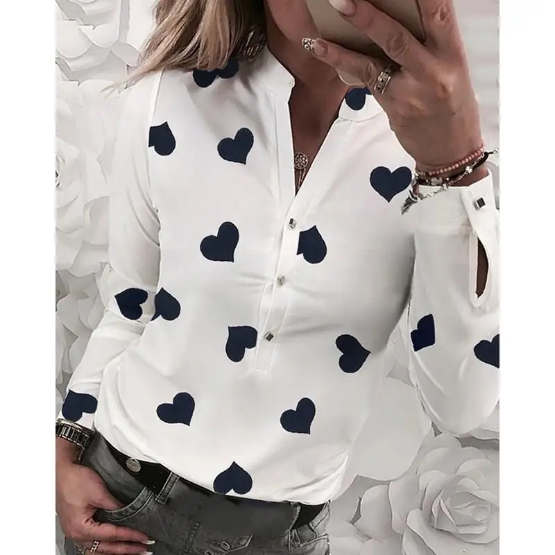 

Women Fashion Blouse Shirt Female Printing Full Sleeve Shirts Women Tops Ladies Clothing