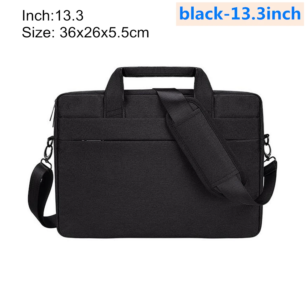 black-13.3inch Сумка для ноутбука 13,3 14. 1 15,4 15,6 дюймов водонепроницаемая Портативная сумка для MacBook huawei pro просо 15,6 дюймов Сумка для ноутбука через плечо - Цвет: black-13.3inch