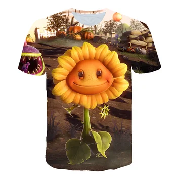 

Kids Fashion Cool T-shirt 2020 New Plants vs. Zombies Best-selling O-Neck Casual Tops for Boys and Girls