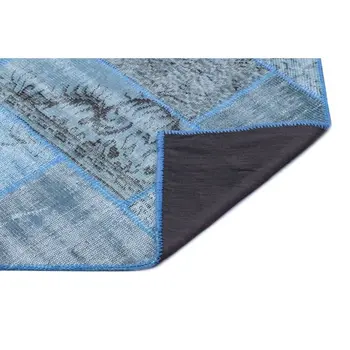 

Handmade Blue Vintage Overdyed Patchwork Area Rug 080x150 Cm-2'7''X4'11''