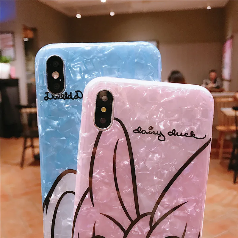 Cute Cartoon Couple Donald Duck Daisy for Iphone 6 6S 7 7plus 8 8Plus Iphone X XR 11 Pro MAX Case Cover Phone Case Fundas Coque