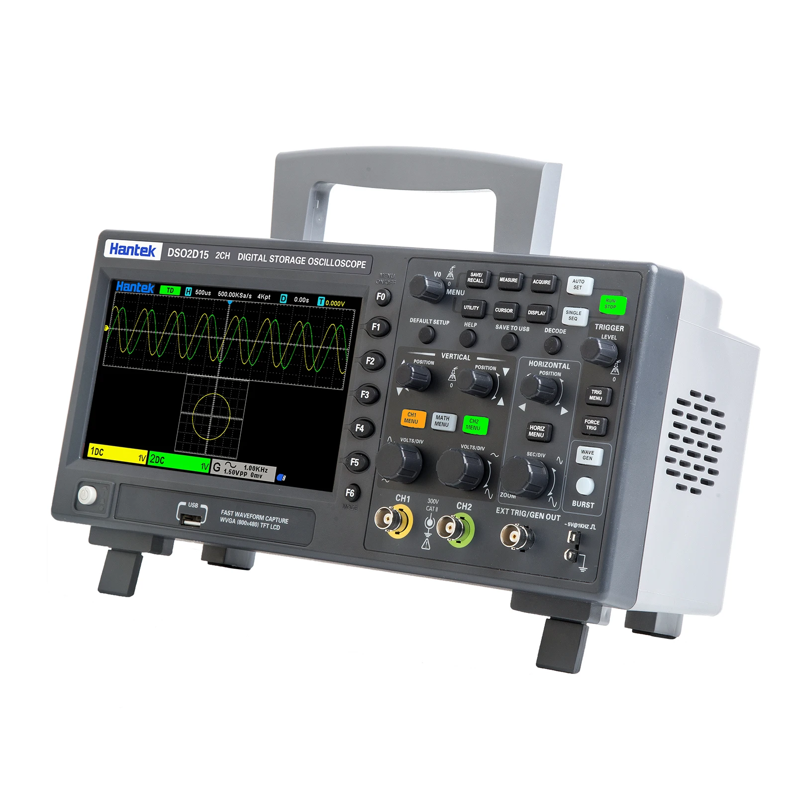 Digital Oscilloscope Hantek Digital Oscilloscope DSO2D15 2 Channels 150Mhz Storage