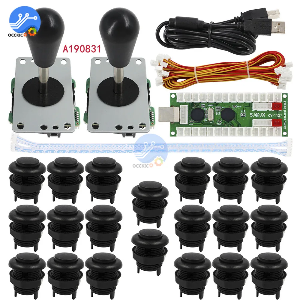 Аркадный джойстик, аксессуары, USB энкодер, ПК, джойстик и кнопка для MAME Fight Stick, контроллер, части для 2 плеера - Цвет: 3