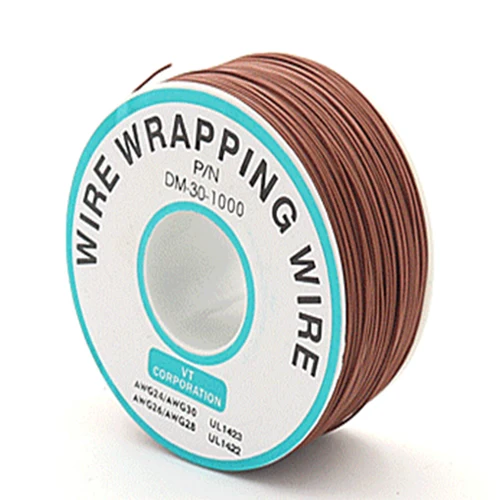 Brown 250 м 30 AWG ПВХ оберточная проволока 10 цветов Оловянная медь электрический кабель для проводника Материнская плата ноутбука PCB разъем припоя - Цвет: Brown