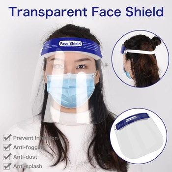 

5pcs/10pcs dustproof splash-proof Adjustable Transparent Full Face Breathable Mask Free Shipping Reusable Face Shield mask