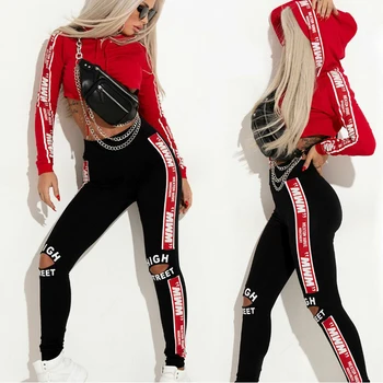 

Hip-Hop Jazz Dance Clothes Hooded Jacket Hole Pants Set Nightclub Bar Female Singer Stage Performance Clothes Sportswear DWY2934
