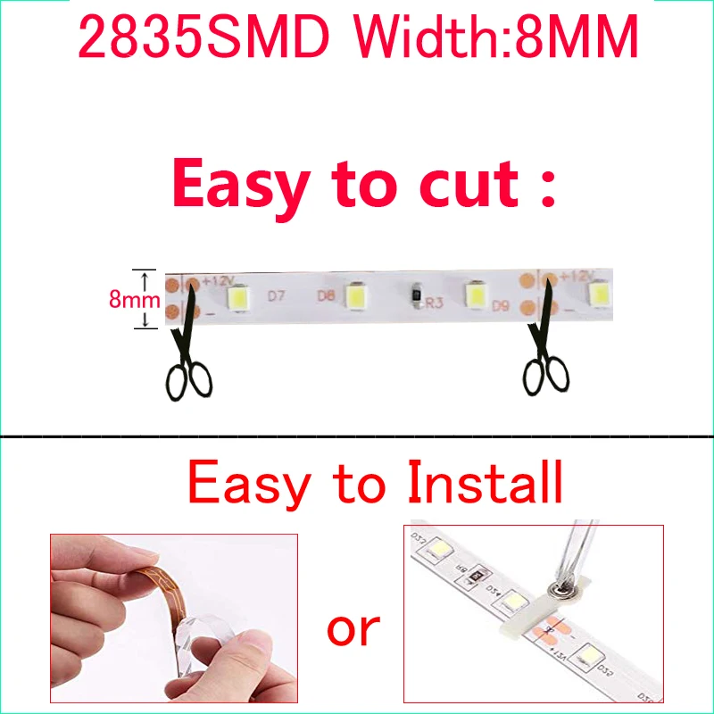 LED Strip Light 1M 2M 3M 4M LEDs Dimmable DC 12V 60LEDs/M Indoor Decorative Tape White Blue Red TV Festival LED Strip Lighting - 4