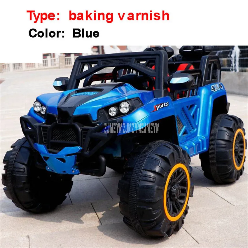 Four Big Wheel Design Kids Children's Off-road Electric Vehicle Car Remote Control For 1-3-9 Years Old Baby Toy Car Can Drive - Цвет: baking varnishBlue