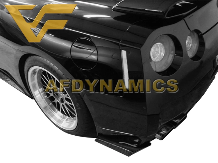 08-15 GT-R R35 GTR AFD-OEM углеродного волокна Поверхность заднего бампера Canards боковой спойлер фартук