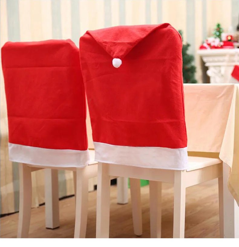 Нетканые ткани Рождество чехол для стула «Рождество» шляпа для пожилых людей Чехол для стула «Рождество» отельный обеденный Украшение стола