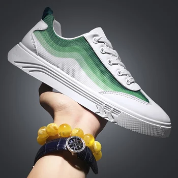 

Summer Mesh Colorful Vulcanize Shoes Breathable Gradient Men Canvas Shoes Luxury Fashion Flats Male Shoes Men Sneakers