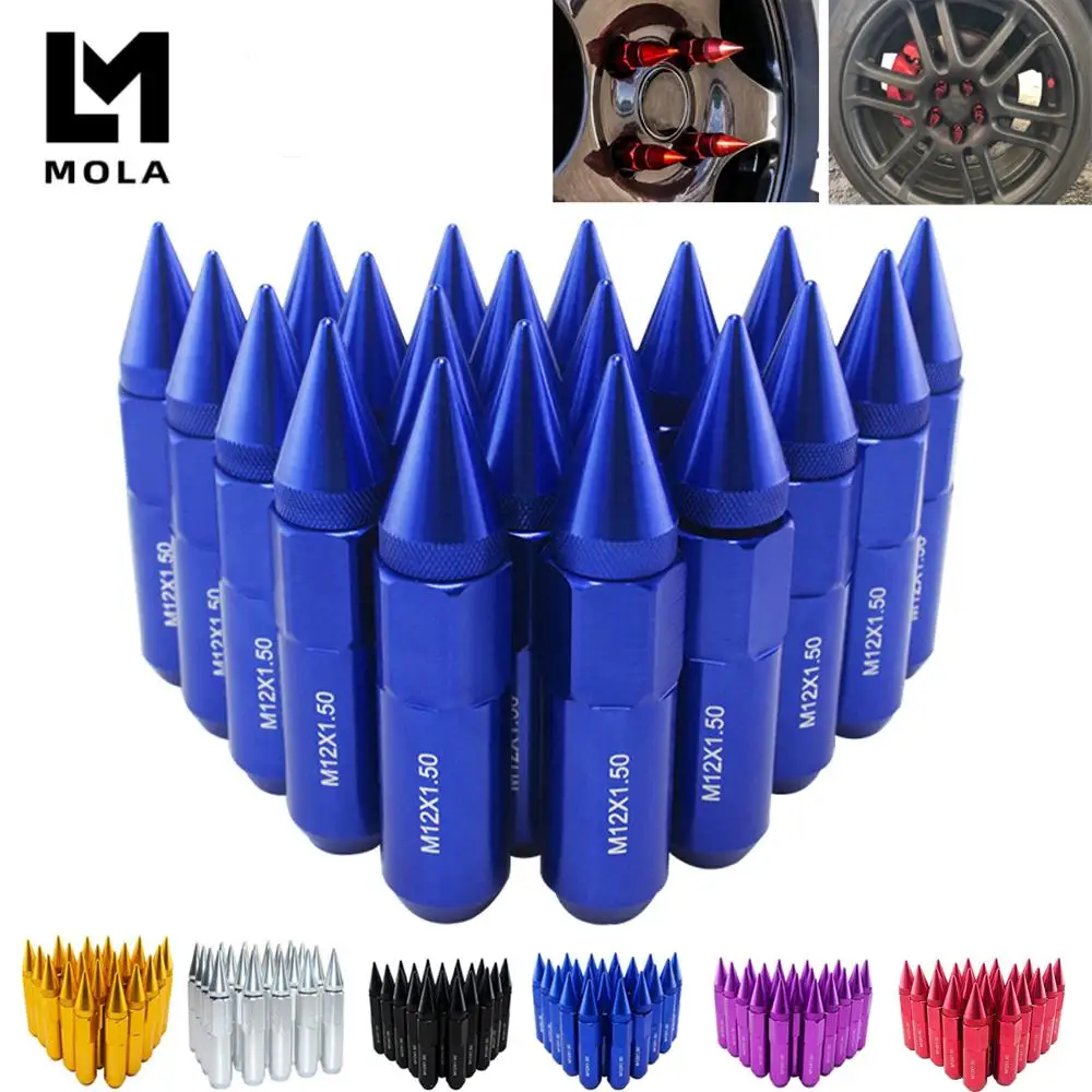 

20PC 50MM M12X1.5 High Quality Aluminum Extended Tuner Wheels Rims Lug Nuts With Spike 20PCS ELBN1215