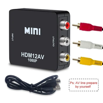 

HDMI TO AV Scaler Adapter HD Video Converter Box HDMI to RCA AV/CVSB L/R Video 1080P HDMI2AV Support NTSC PAL Wholesale