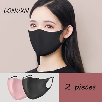 

high quality 2 pieces Unisex Face Mouth Mask 3D Mask Cotton Cartoon Pattern Anti-Dust Anti-Bacterial Respirator Classic Black
