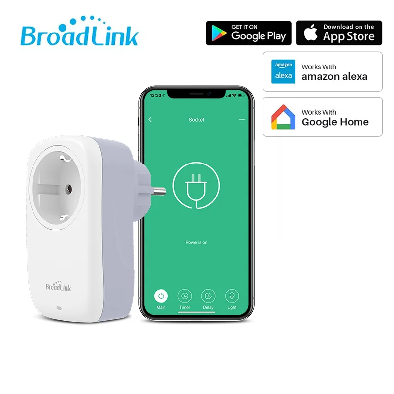 

New Broadlink SP4L Wireless EU Socket Smart Home WiFi Switch With Night Light Timing Voice Control Via Google Home Alexa IFTTT