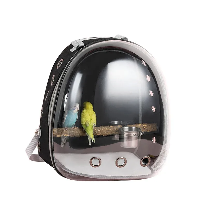 

Parrot Pet Backpack Outdoor Travel Oxford Cloth Transparent Bird Cage Portable Transport Comfortable Parrot Cage Bird bag House